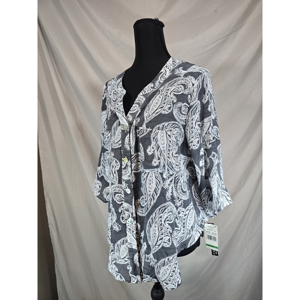 Ruby Rd. Womens Black And White Blouse In Size PL NWT